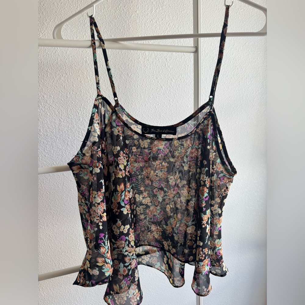 For Love And Lemons Floral Crop Camisole